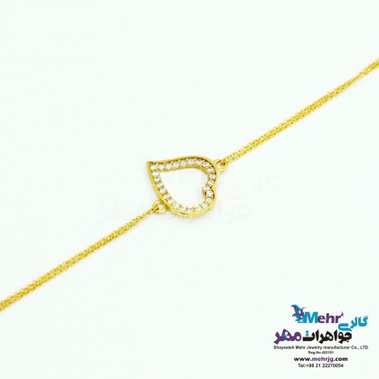 دستبند طلا - طرح قلب-SB0043